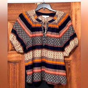 LOFT short sleeve peasant top